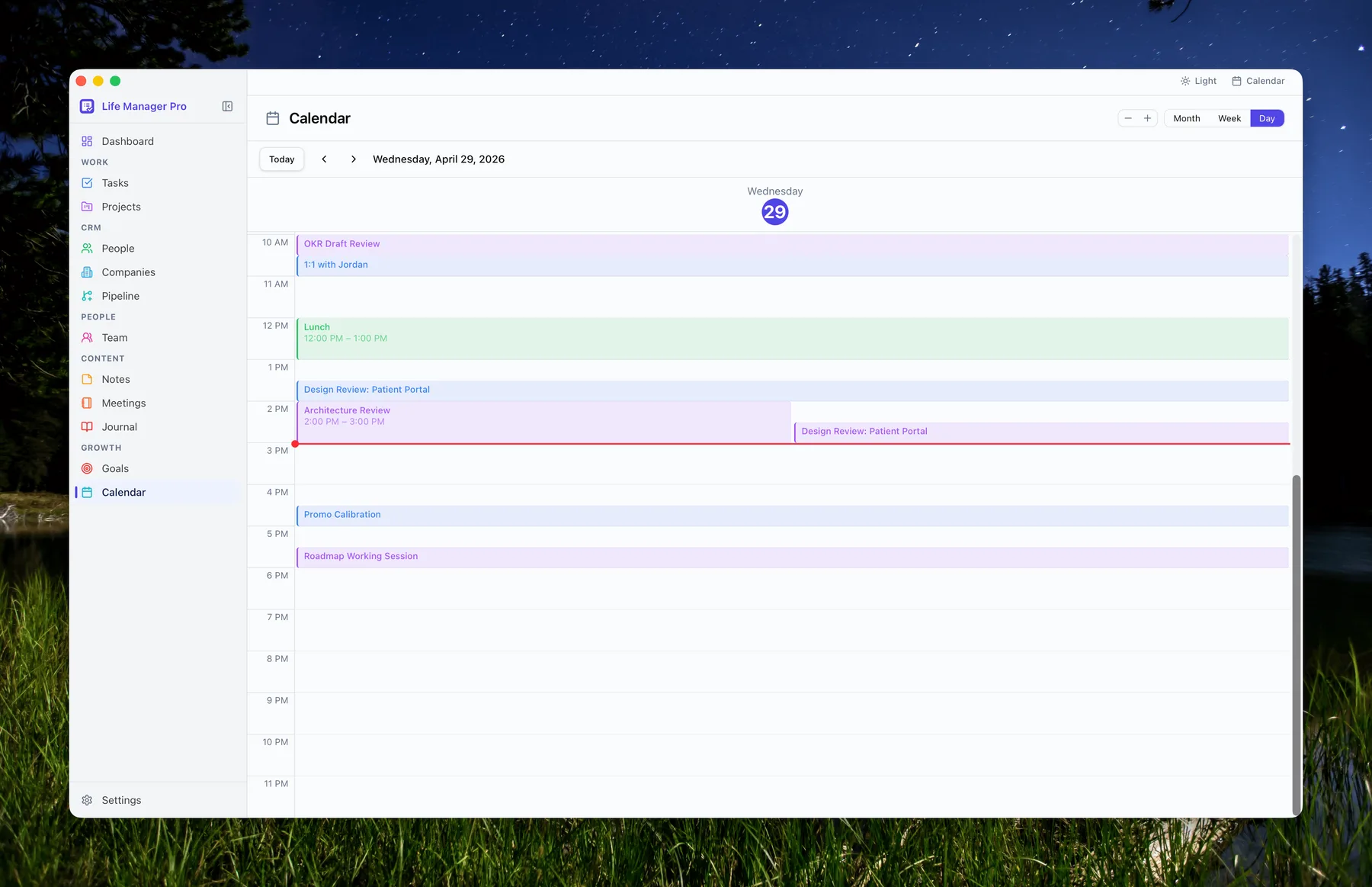 Calendar — day view