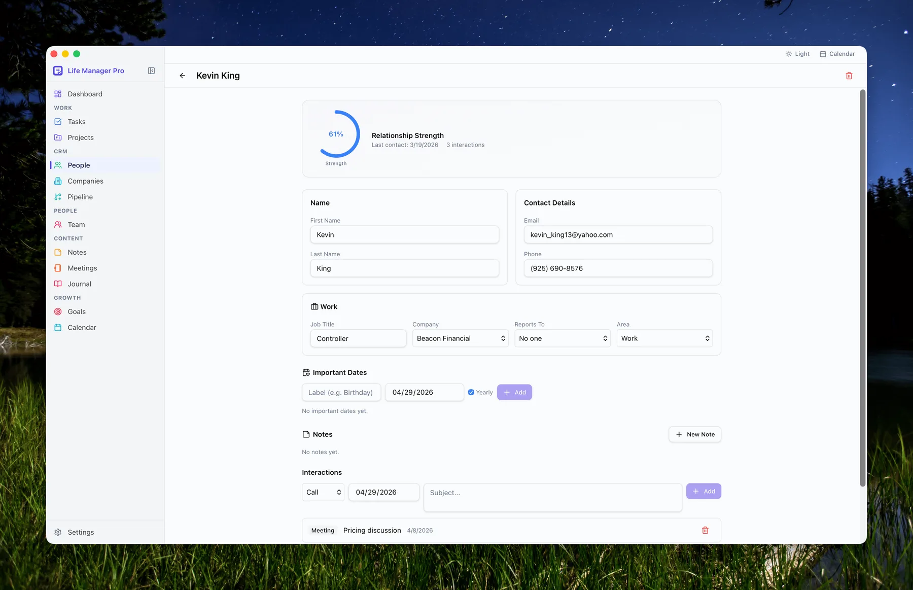 Contact detail