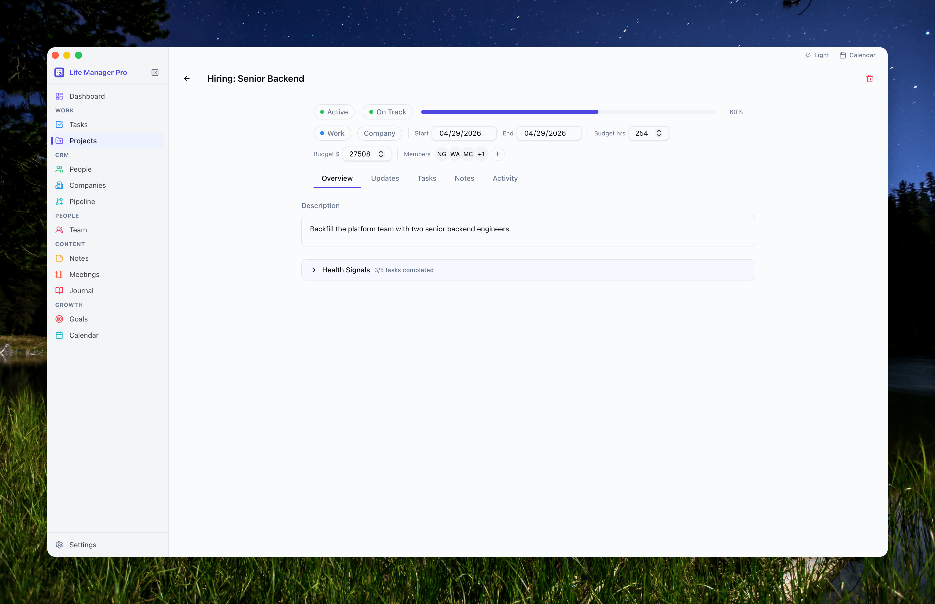 Projects Edit View