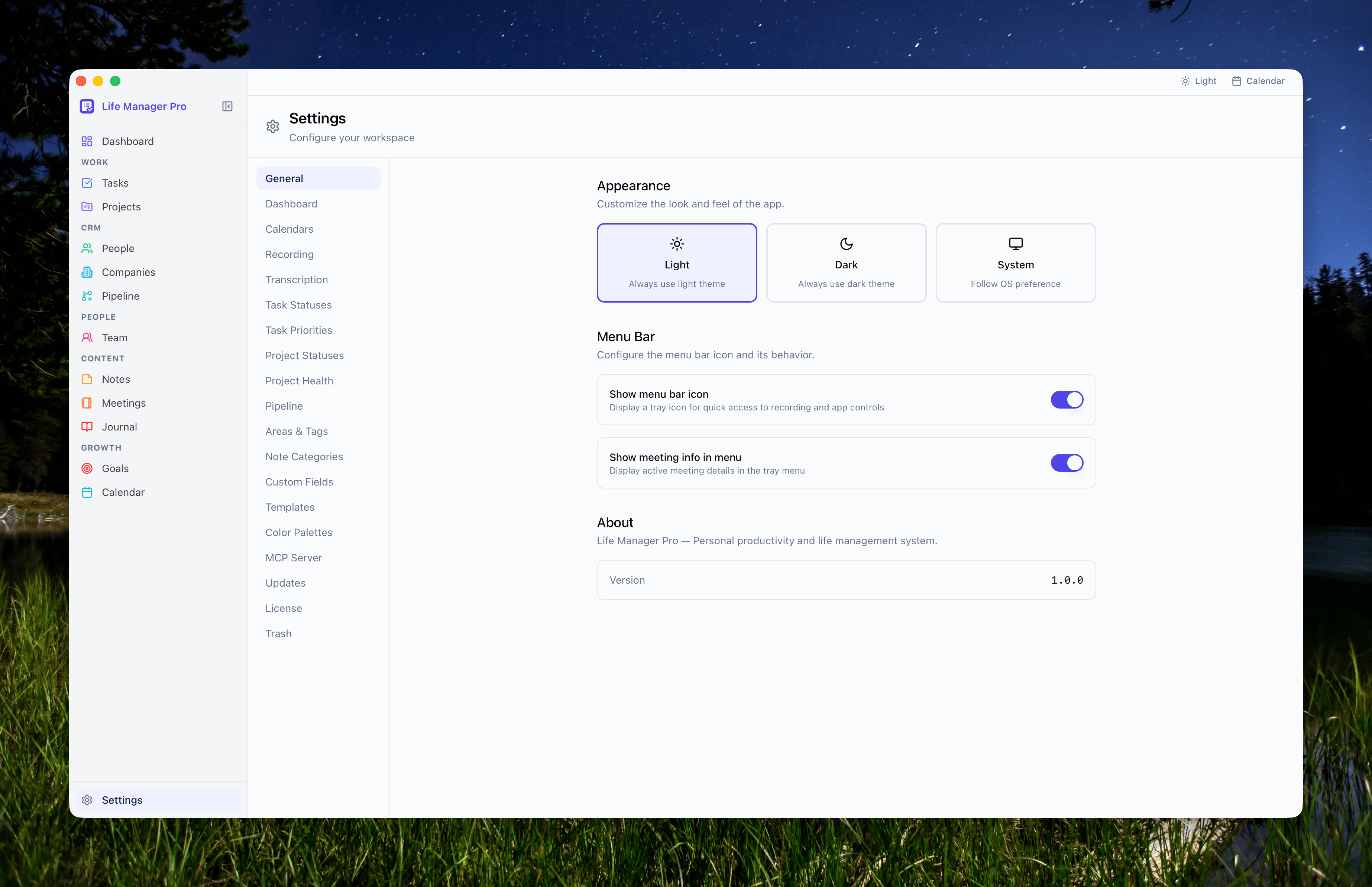 Settings General