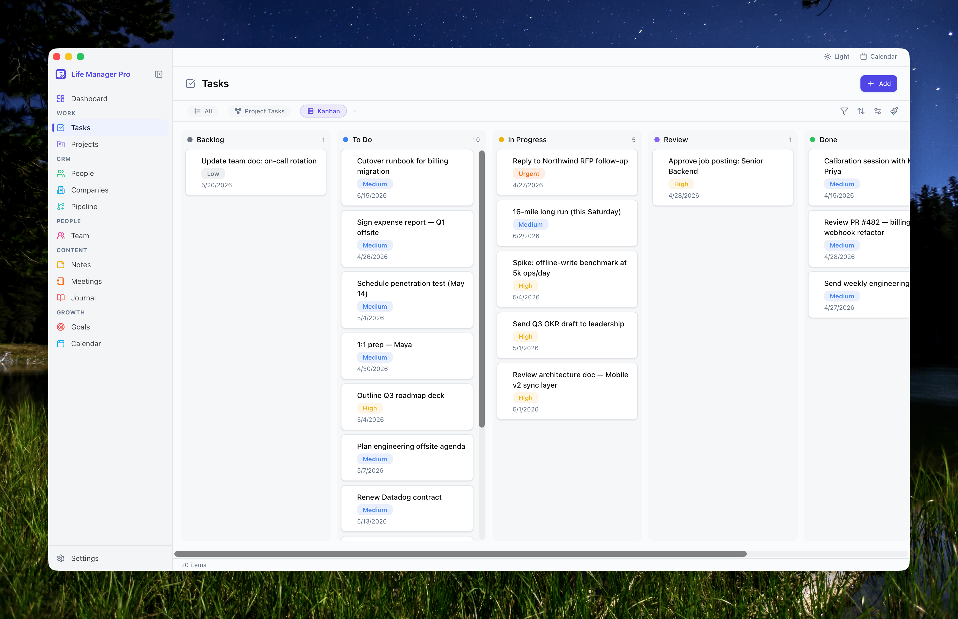 Tasks Kanban View