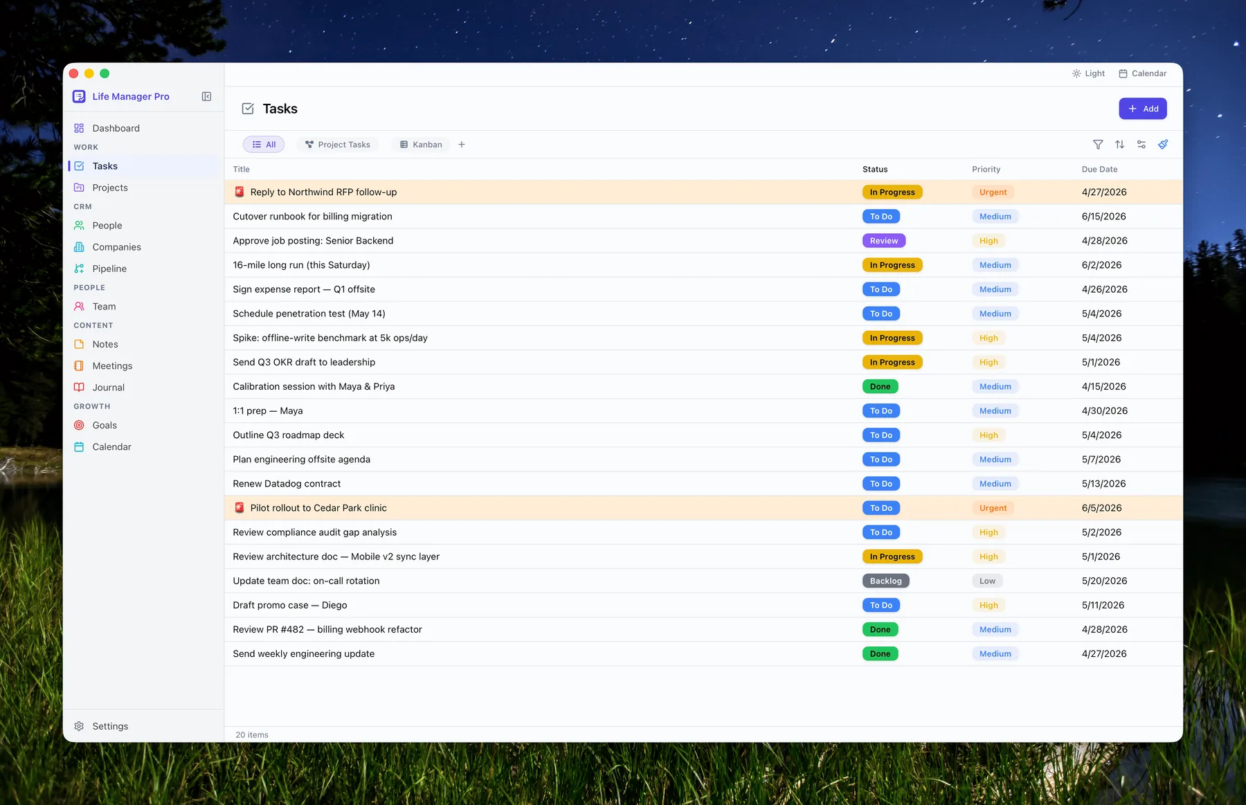 Task list