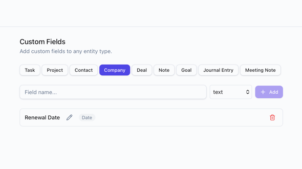 Custom fields editor — light mode